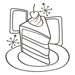 Cake Stroke Food behandelt Scheibe PNG-Design