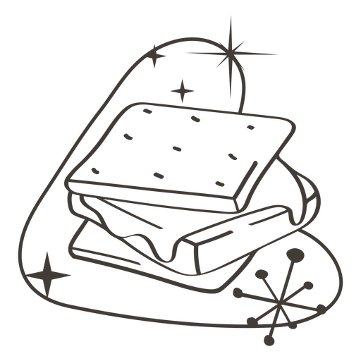 Trazo relleno de sándwich de galletas Diseño PNG