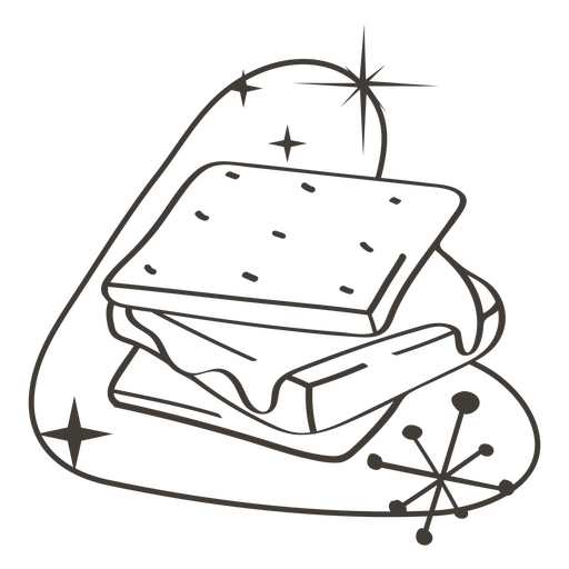 Trazo relleno de s?ndwich de galletas Diseño PNG