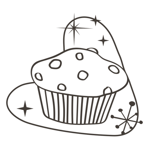 Cupcake diseño simple lleno de trazo Diseño PNG