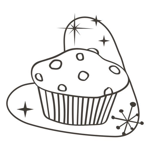 Cupcake simple design filled stroke