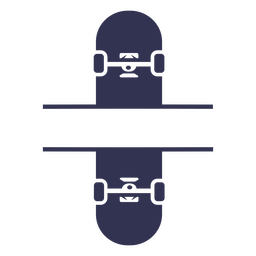 Cut out blue skateboard PNG Design