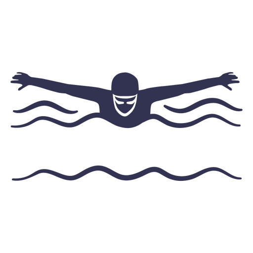 Swimmer character filled stroke PNG Design