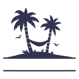 Island palm tree cut out