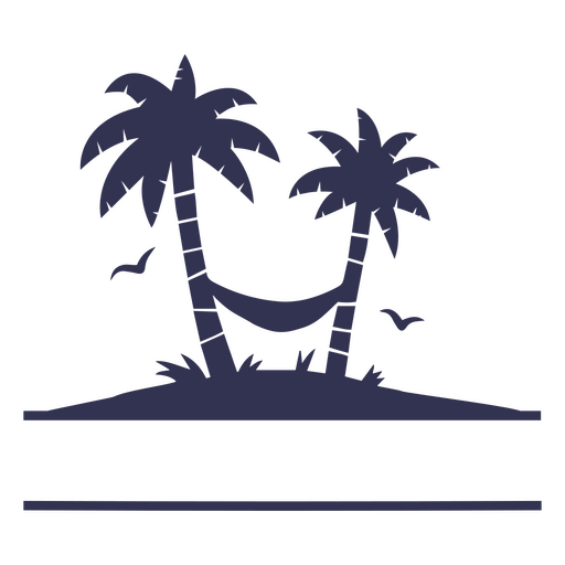 Island palm tree cut out PNG Design