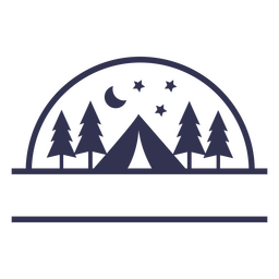 Curso preenchido de cenário de acampamento Desenho PNG