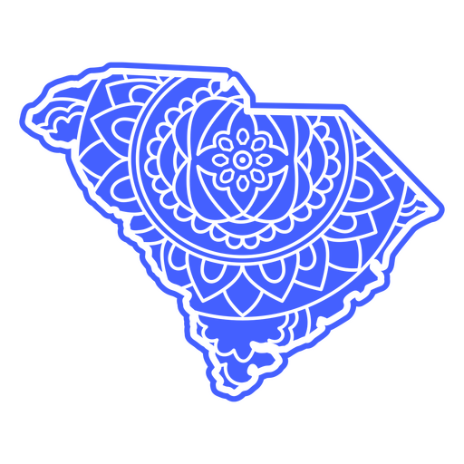 Mapa de Mandala de Carolina del Sur Diseño PNG
