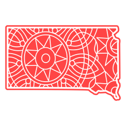 Mandala-Karte von South Dakota PNG-Design