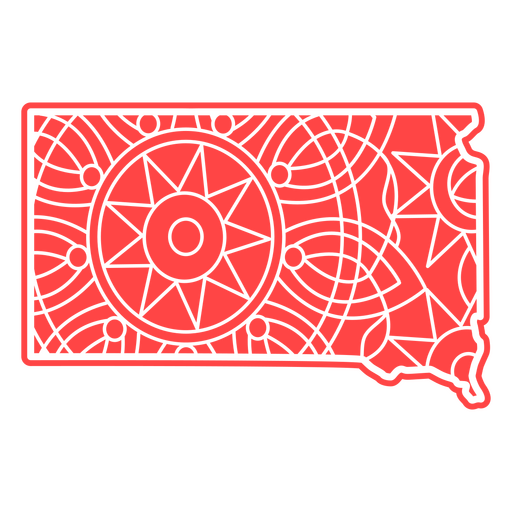 South Dakota Mandala Map PNG Design