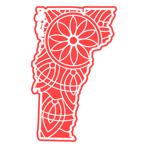 Mapa de mandalas de Vermont Diseño PNG