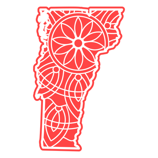 Vermont Mandala Map PNG Design