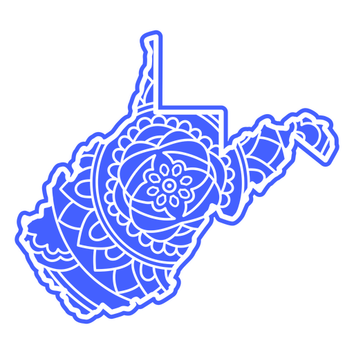 West Virginia Mandala Map PNG Design