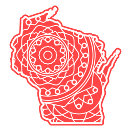 Mapa de mandalas de Wisconsin Diseño PNG