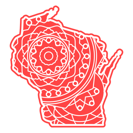 Wisconsin Mandala Map PNG Design