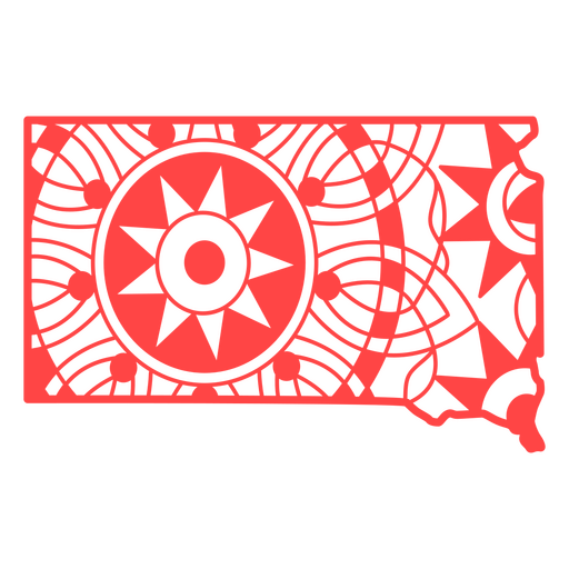 Estados da mandala da Dakota do Sul Desenho PNG