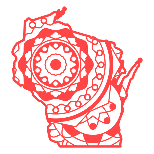 Estados da mandala de Wisconsin Desenho PNG