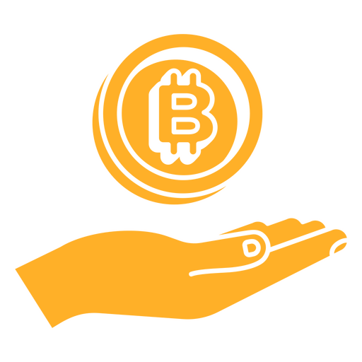 ícone de mão bitcoin Desenho PNG