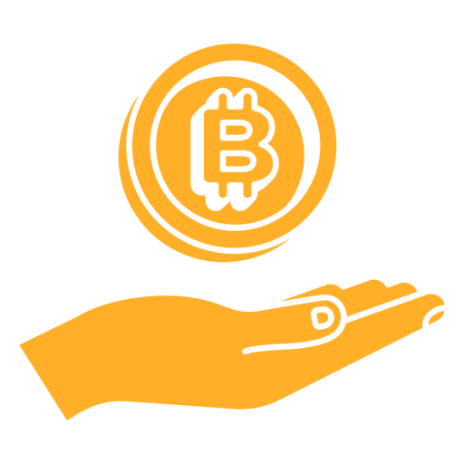 Icono de mano Bitcoin Diseño PNG