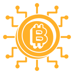 Bitcoin circuits icon  Transparent PNG