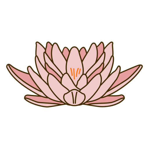 Botanical color stroke lotus flower
