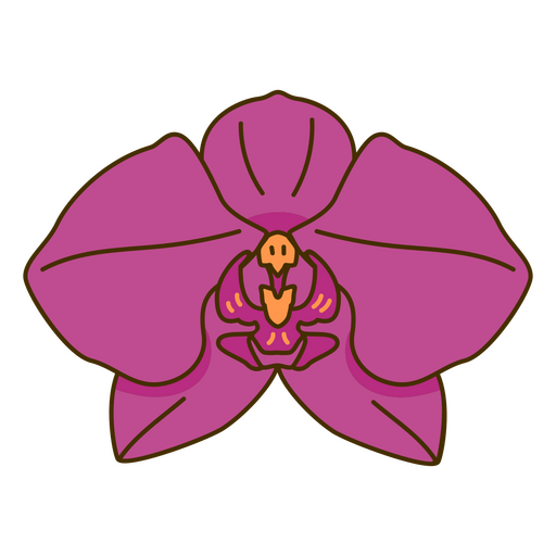 Botanical color stroke orchid PNG Design