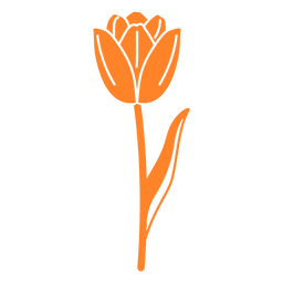 Orange cut out tulip flower PNG Design