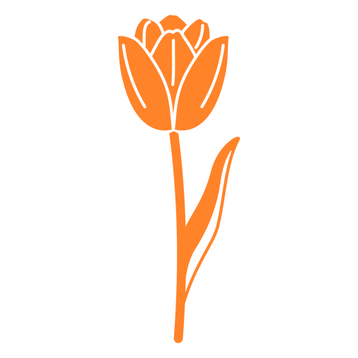 Flor de tulipa cortada laranja Desenho PNG