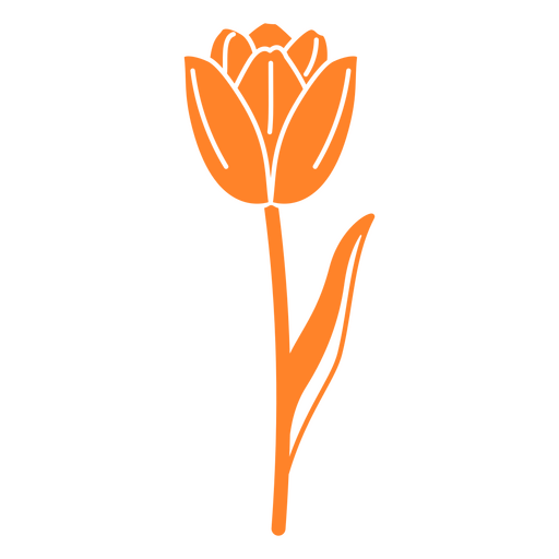 Flor de tulipán naranja recortada Diseño PNG