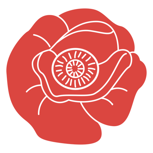 Botanical cut out poppy flower PNG Design
