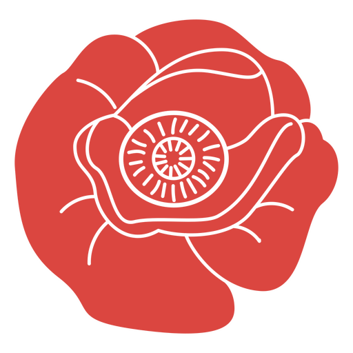 Flor de papoula cortada botânica Desenho PNG