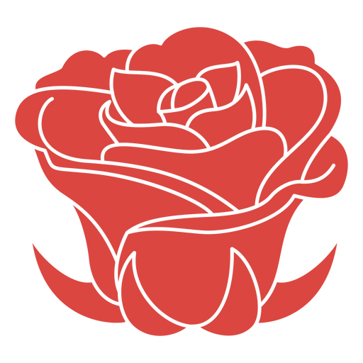 Botanical cut out rose PNG Design