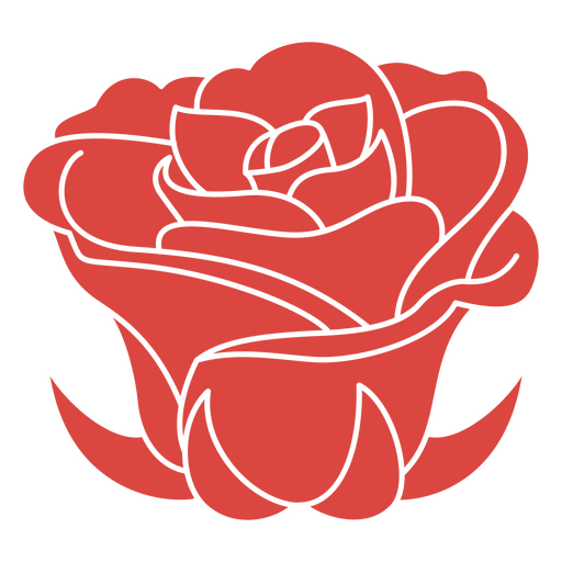 Botanisch ausgeschnittene Rose PNG-Design