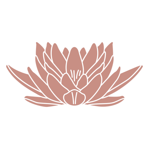 Flor de lótus cortada botânica Desenho PNG