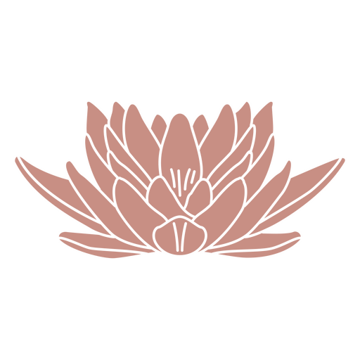 Flor de loto recortada botánica Diseño PNG