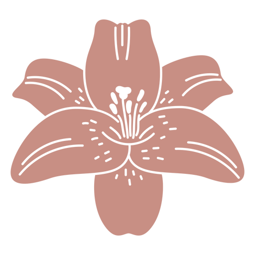 Flor de lírio rosa cortada Desenho PNG