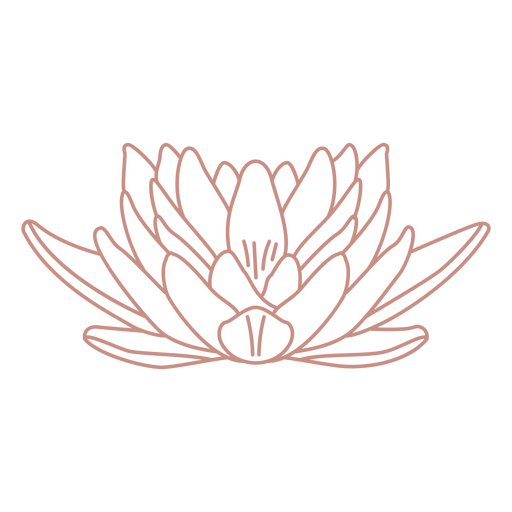 Botanical line art lotus flower PNG Design
