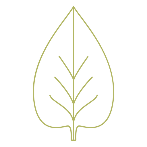 Hoja de arte de línea botánica Diseño PNG