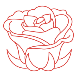 Botanical line art rose PNG Design