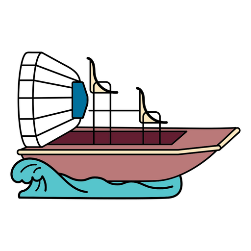 Barco em curso de água Desenho PNG