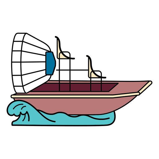 Barco en golpe de agua Diseño PNG