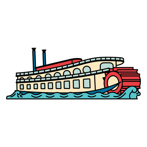 Boat paddle steamer water PNG Design