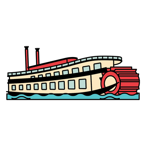 Paddle steamer boat transport PNG Design