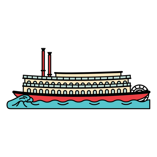 Raddampfer Boot Wassertransport PNG-Design