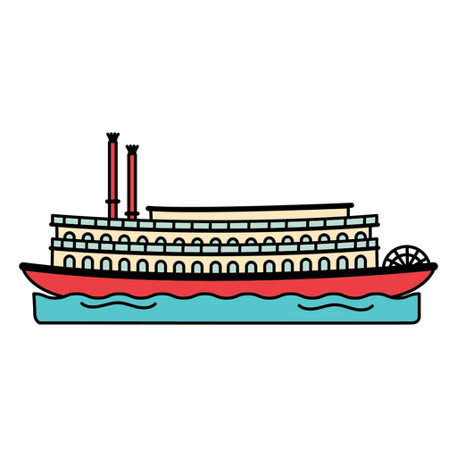 Barco a vapor a remo Desenho PNG