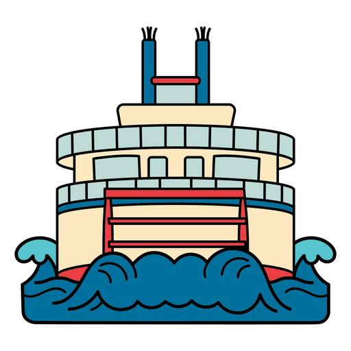 Barco de vapor de agua Diseño PNG