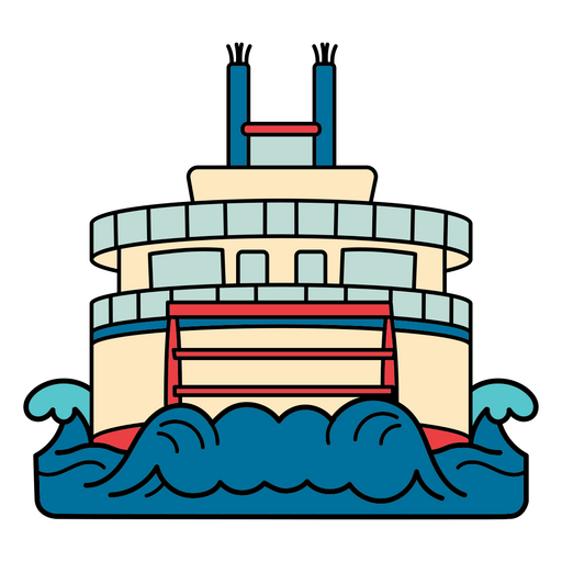 Water paddle steamer boat PNG Design