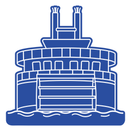 Silueta de barco de vapor de actividad acuática Diseño PNG