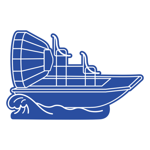 Water activity airboat boat silhouette PNG Design