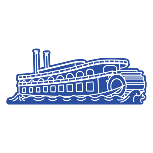 Silhueta de navio a vapor de água Desenho PNG