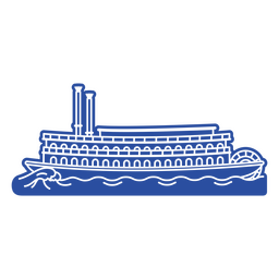 Long blue ship  PNG Design